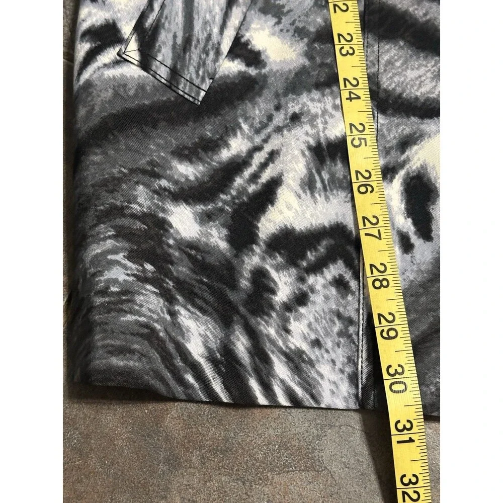 Susan Graver Women Size L Animal Print Zebra Black Grey Lined Jacket Boho
